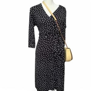 Polka Dot European Summer V Neck Wrap Maxi Dress